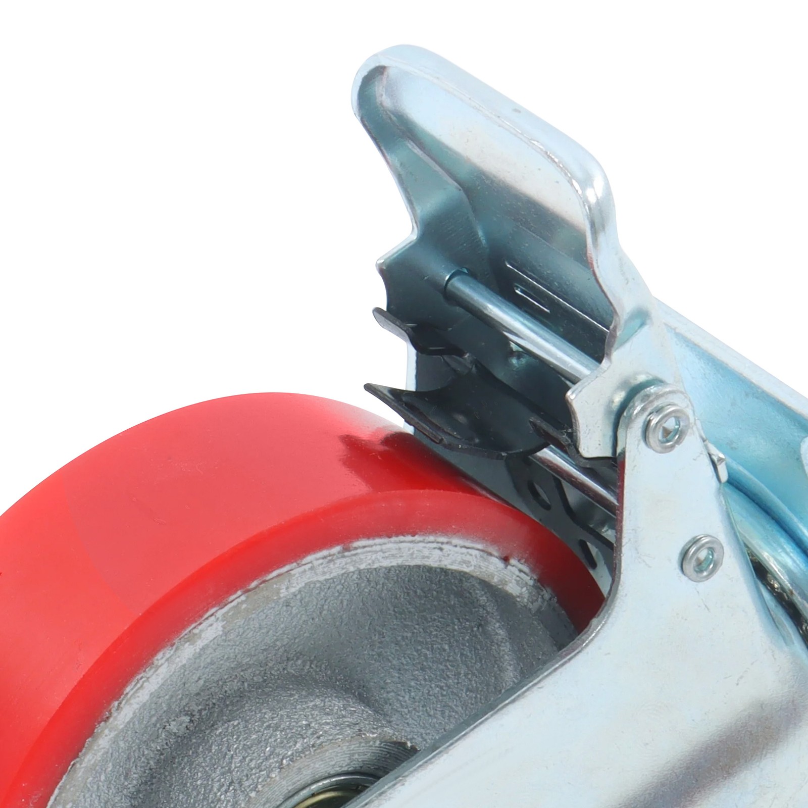 4 Pack 4 Inch Polyurethane Heavy Duty Swivel Caster Wheels With Brake Galvanized