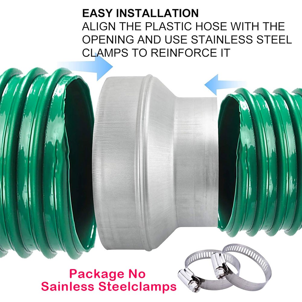 Duct Reducter 6" to 4" HVAC Air Ducting vent Flexible Air Duct Adapter Sliver