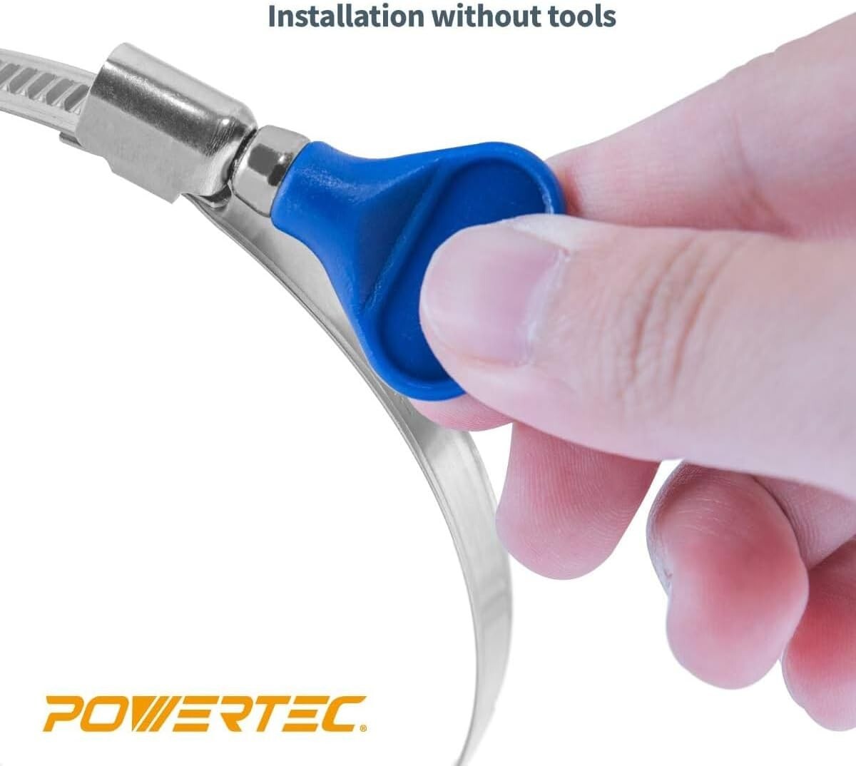 POWERTEC Dust Collection Hose Kit 6" x 10 Ft Left Spiral Hose 5x6" Hose Clamps