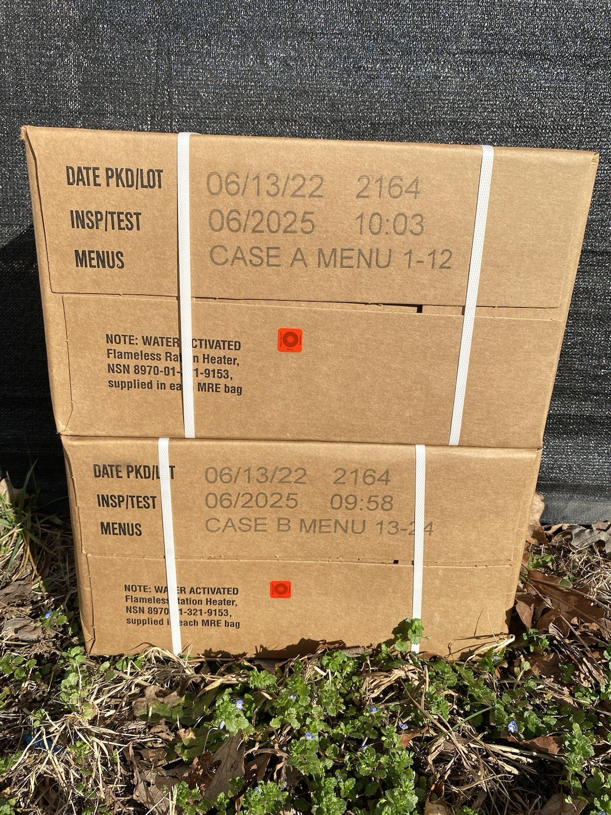 MRE U.S. Military Ready to Eat Meals INSP 2025 Case A & B  24 Meals FREE SHIP