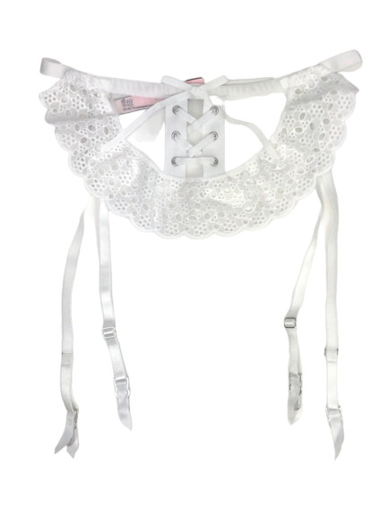 $50 VICTORIA'S SECRET DREAM ANGELS EYELET LACE GARTER BELT SKIRT XS/S M/L NWT