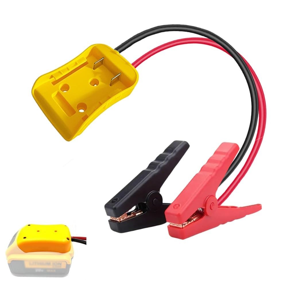 Jumper Cables with Adapter Compatible with Dewalt 20V Battery, 1.3FT 8AWG..