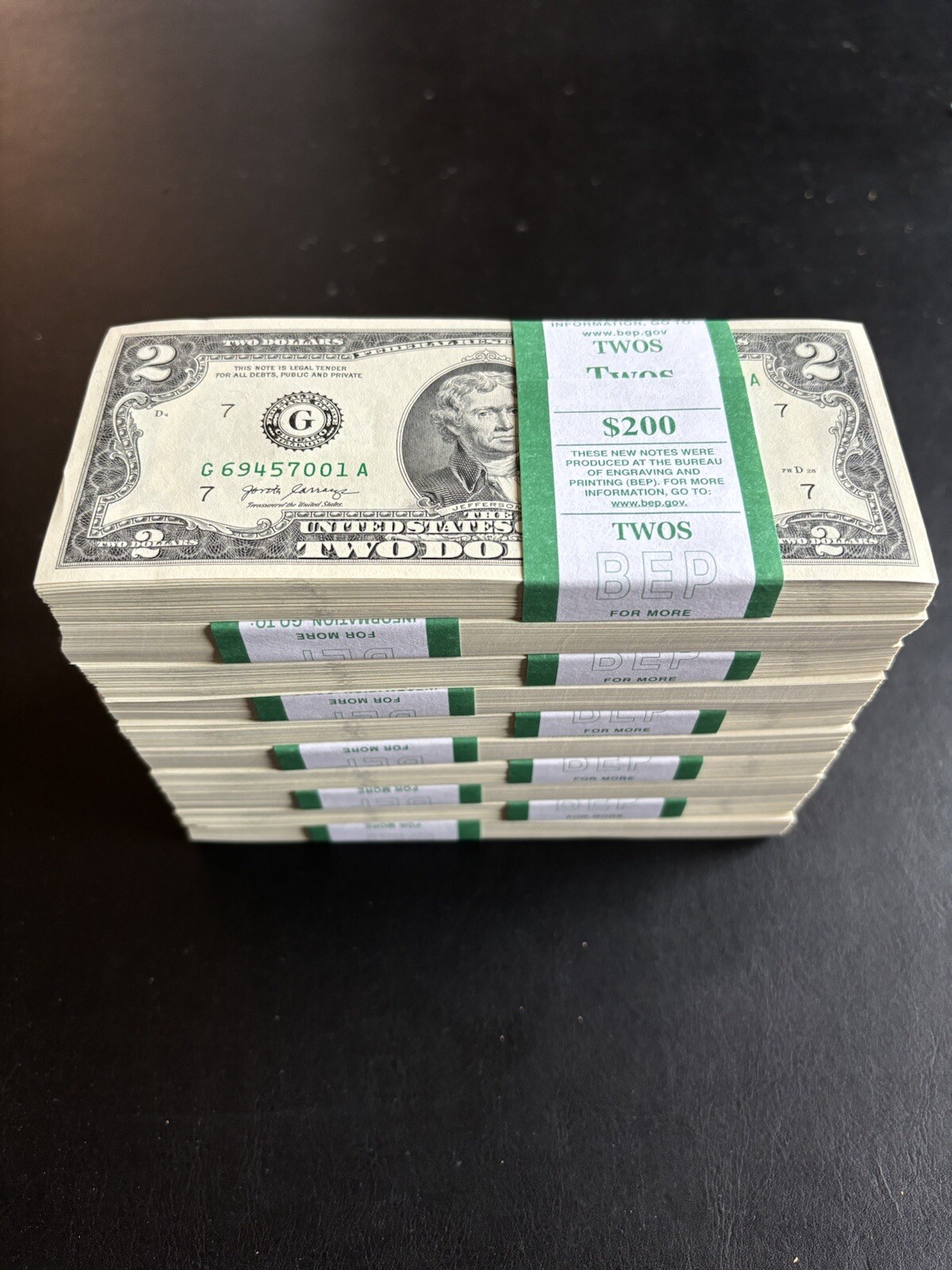 50 Uncirculated $2 Bills 2017A Series – Sequential Paper Money