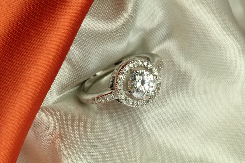 STERLING SILVER ROUND CZ PAVE ANNIVERSAY RING ENGAGEMENT RING WEDDING RING _S9