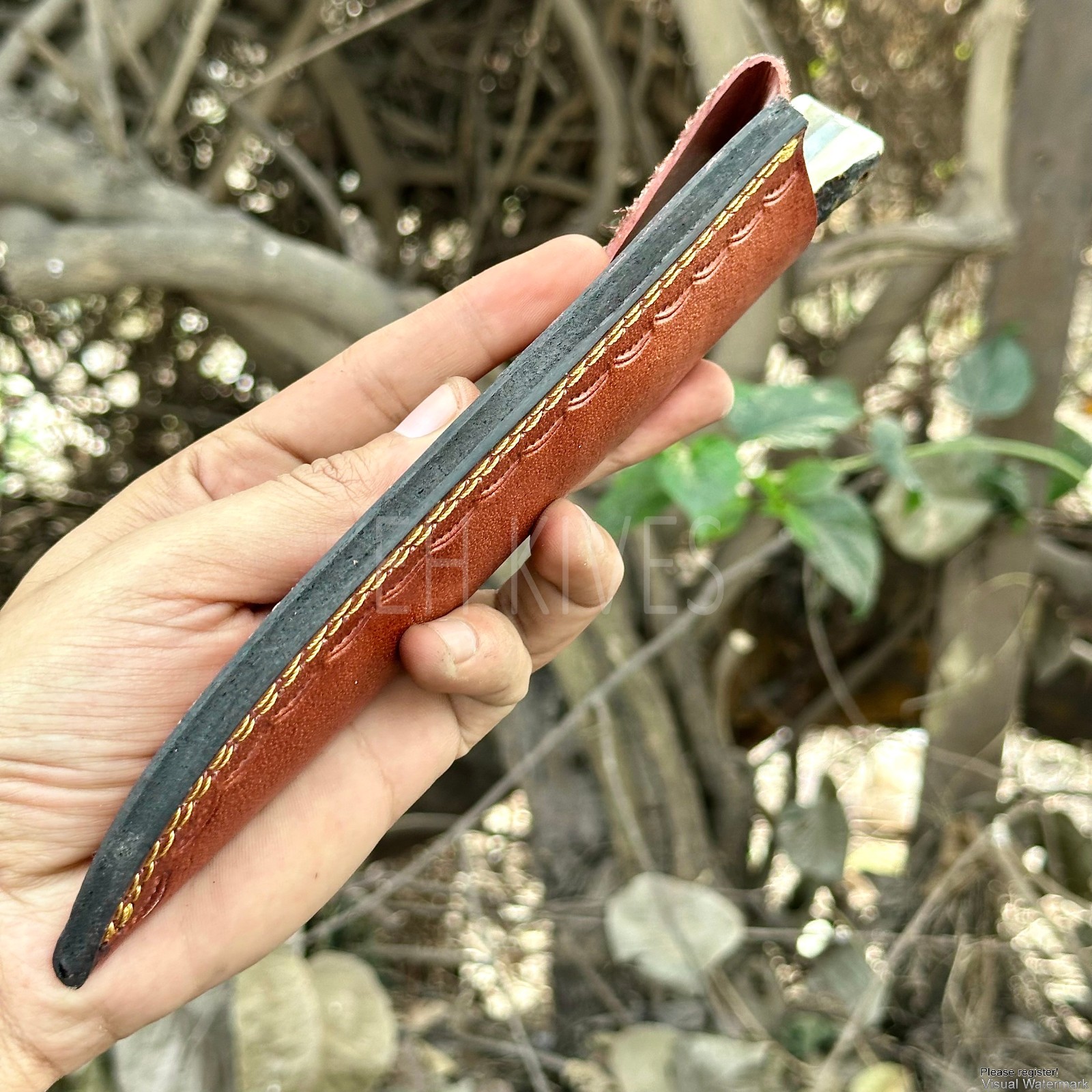 Handmade Genuine Cow Leather Sheath for 8-10 Inch Fixed Blade Hunting Knife