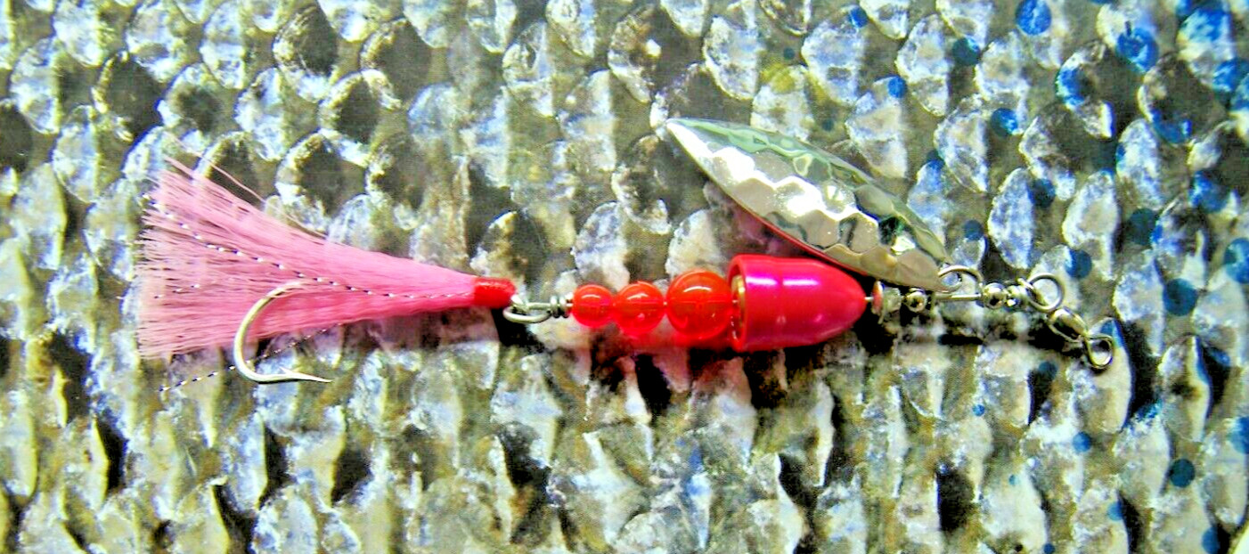 Trout Salmon Steel head Spinner Pink .35 Ounce 9 Grams 1/0 single Hook New USA