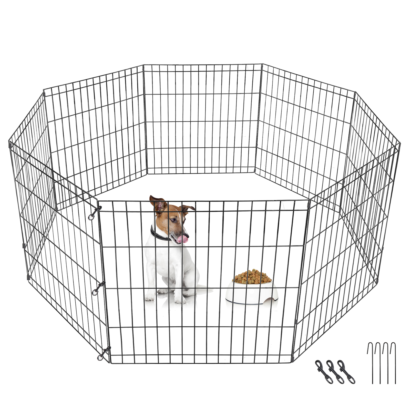 24 Inch Pet Dog Playpen Exercise Puppy Pen Dog Fence for Small Animals -8 Panel