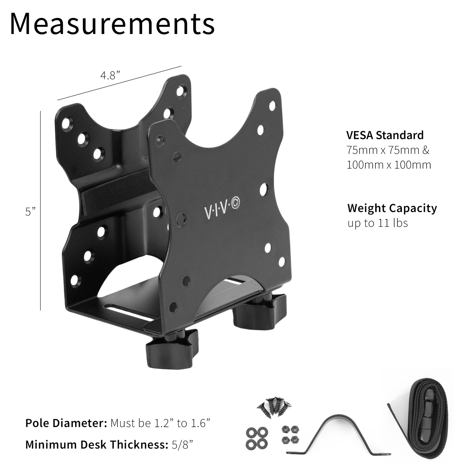 VIVO Adjustable Thin Client Mount Bracket | Stand or Under Desk Mini PC Holder