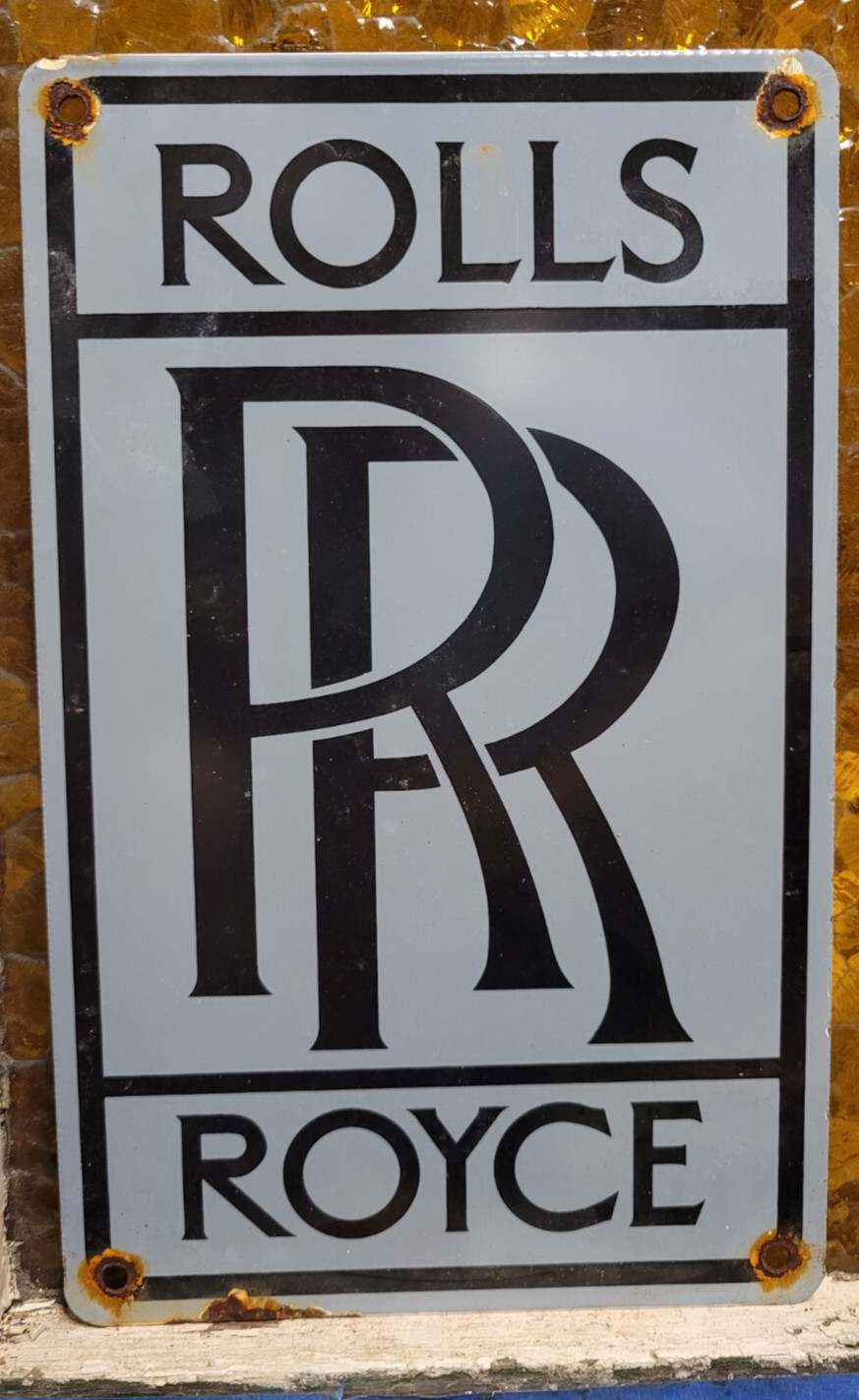 VINTAGE ROLLS ROYCE PORCELAIN SIGN BRITISH AUTOMOBILE DEALER LONDON CAR DEALER