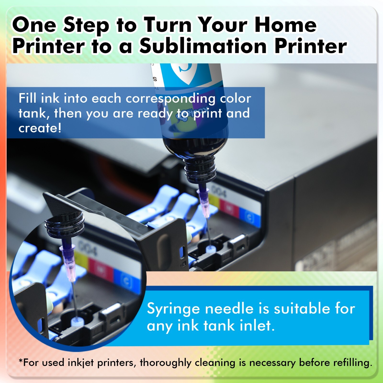 Bundle Kit 125g A-SUB Sublimation Paper 8.5x11 + Koala Sublimation Ink Inkjet