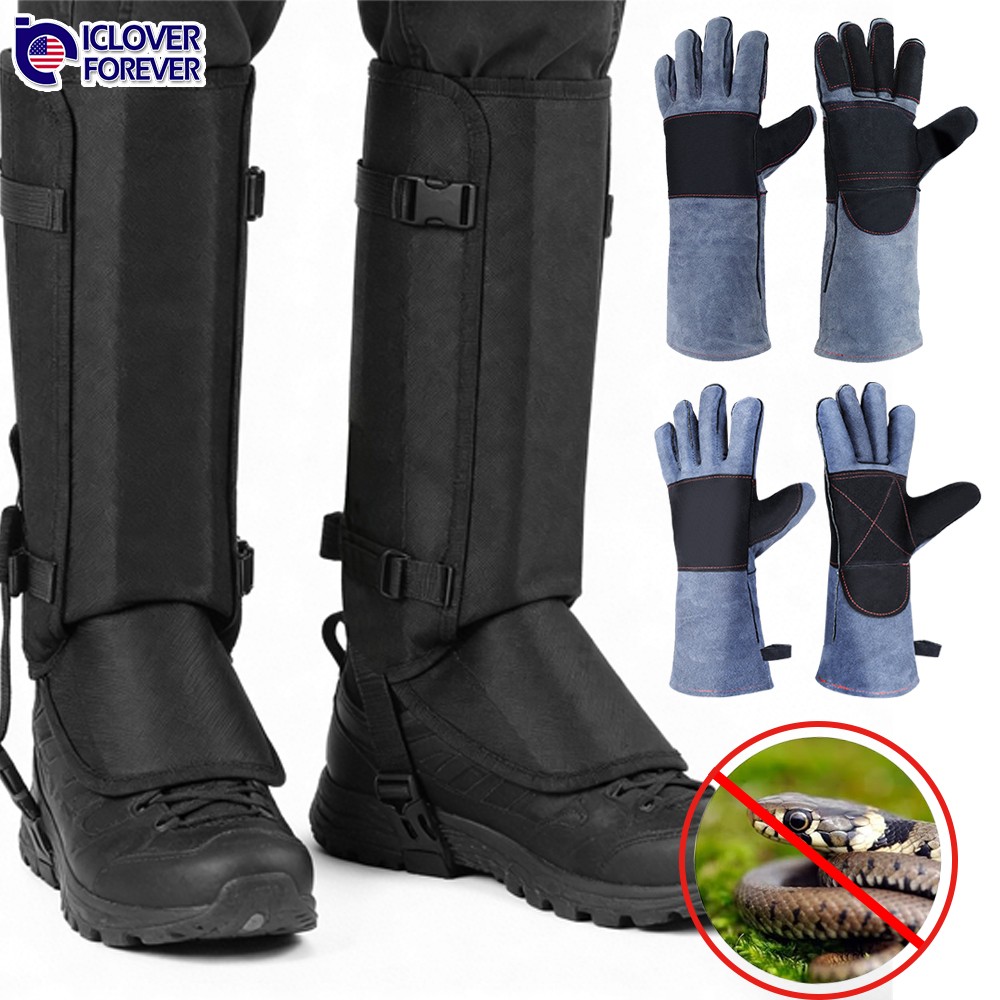 Animal Handling Gloves Sleeve Bite Proof Snake Pets Guards Gaiters Leg Protector