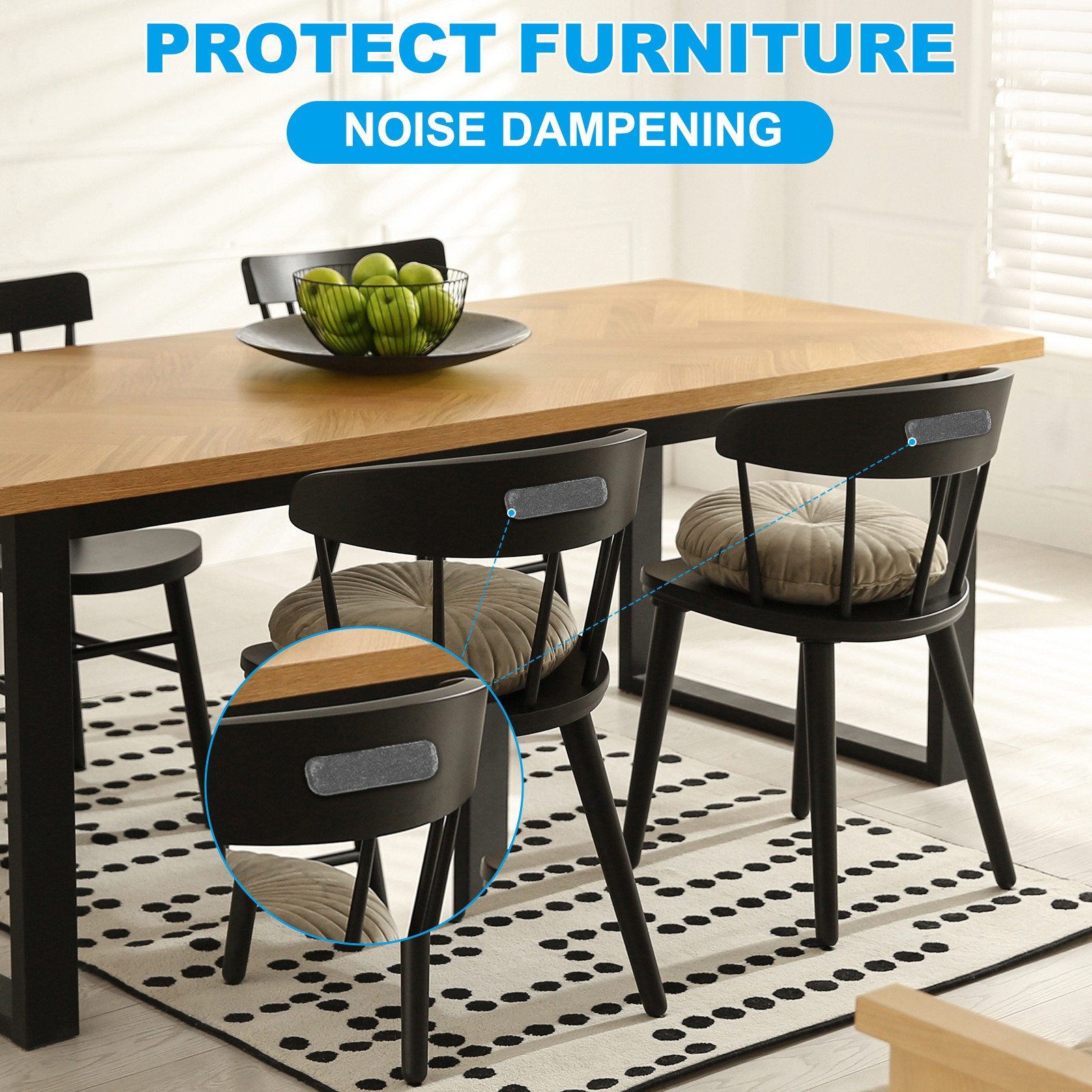 60Pcs Cabinet Door Bumper 1.4"x0.4" Self Adhesive Rubber Bumper Stripes Clear