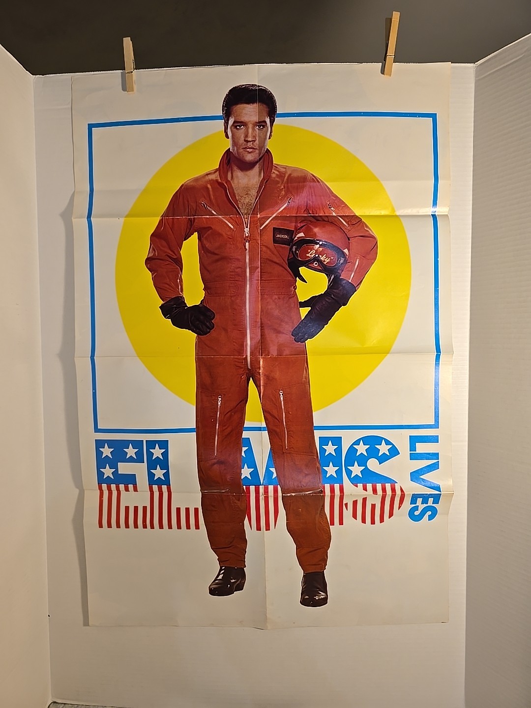 Elvis Poster Vintage "Elvis Lives"  31" x 20.5"