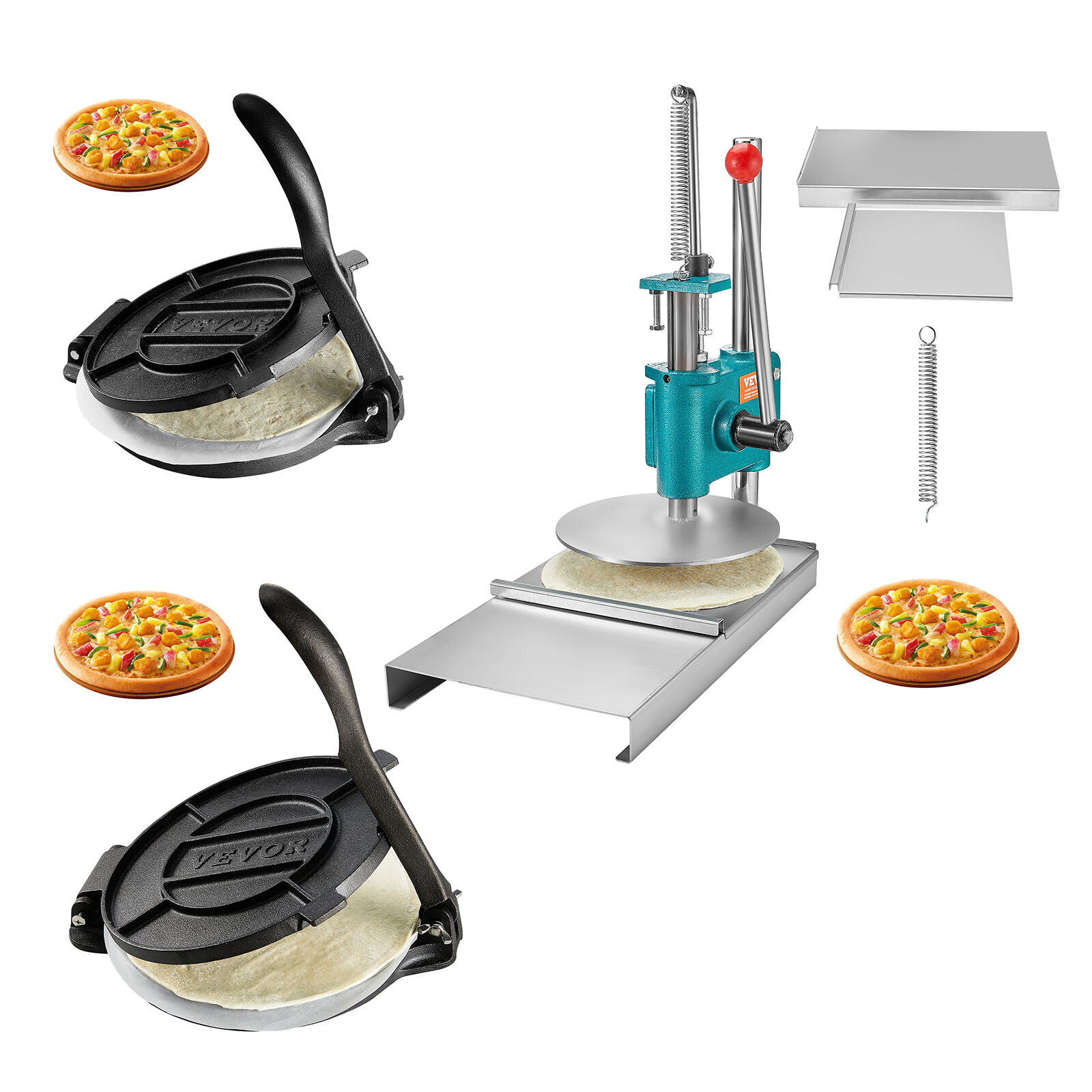 8/9/10 Inch Tortilla Press Chapati Maker Roti Dough Press Taco Maker Cast Iron
