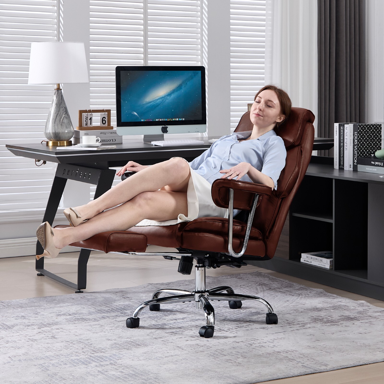 Big and Tall Office Chair 800lbs Wide Seat Office Chair with Back Support