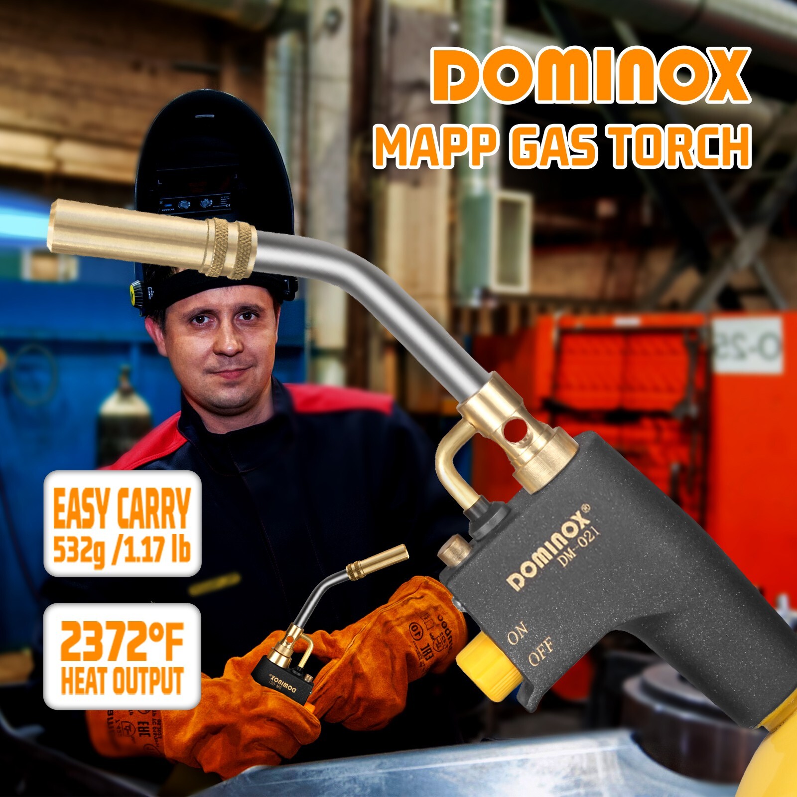 Mapp Gas Propane Torch Head Trigger Start soldering Kit High Soldering Cooking