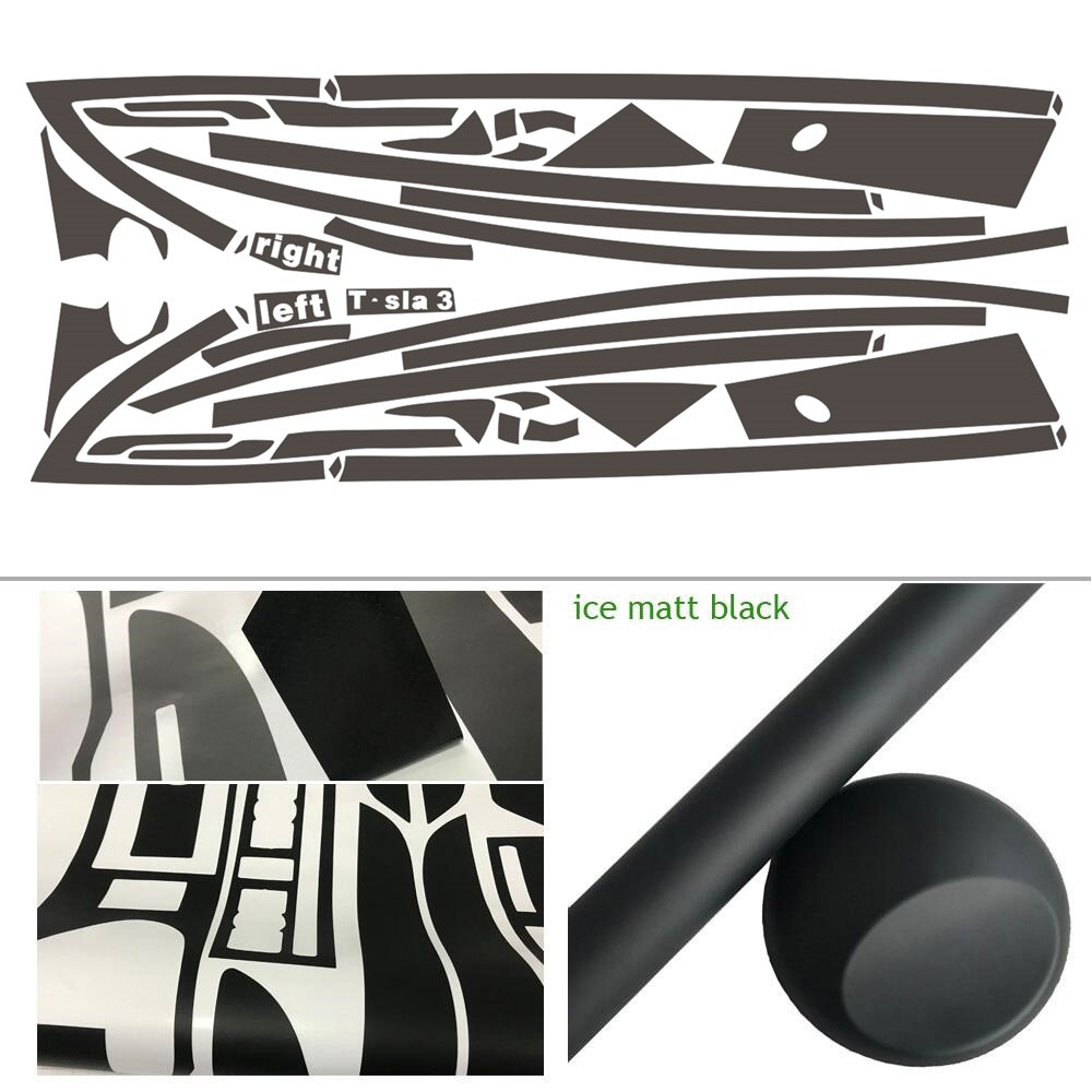 Matte Black Chrome Delete Window Trims For Tesla Model 3 2017-2025