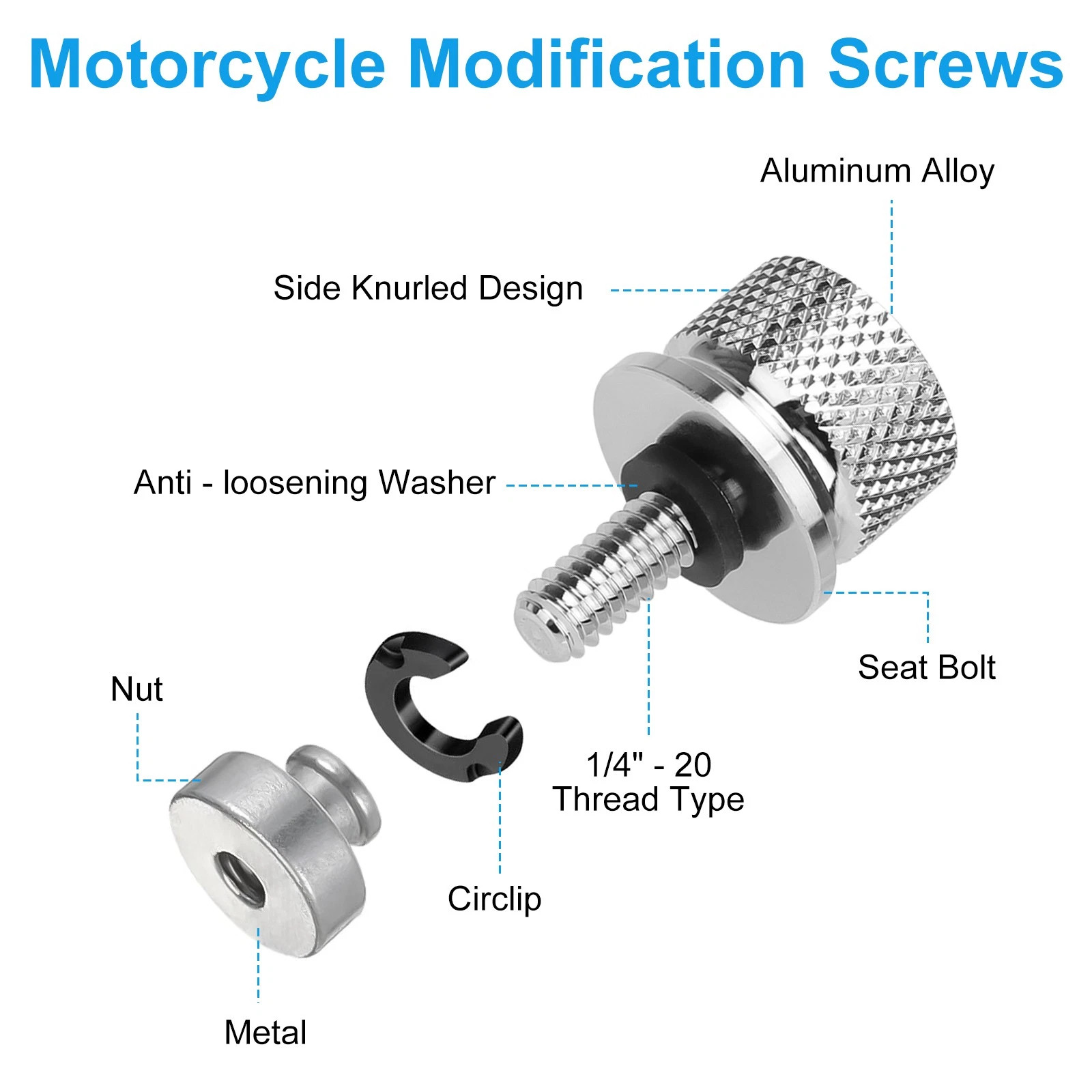 Billet Rear Fender Seat Bolt Nut Kit For Harley Breakout Street Glide Sportster