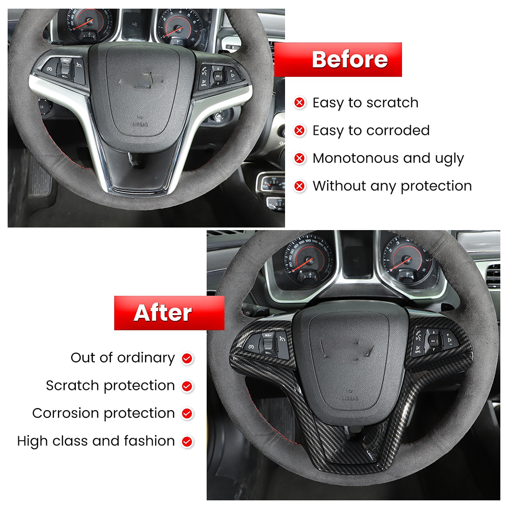 Carbon Fiber Interior Console Cover Trim Accessories For Chevy Camaro 2012-15