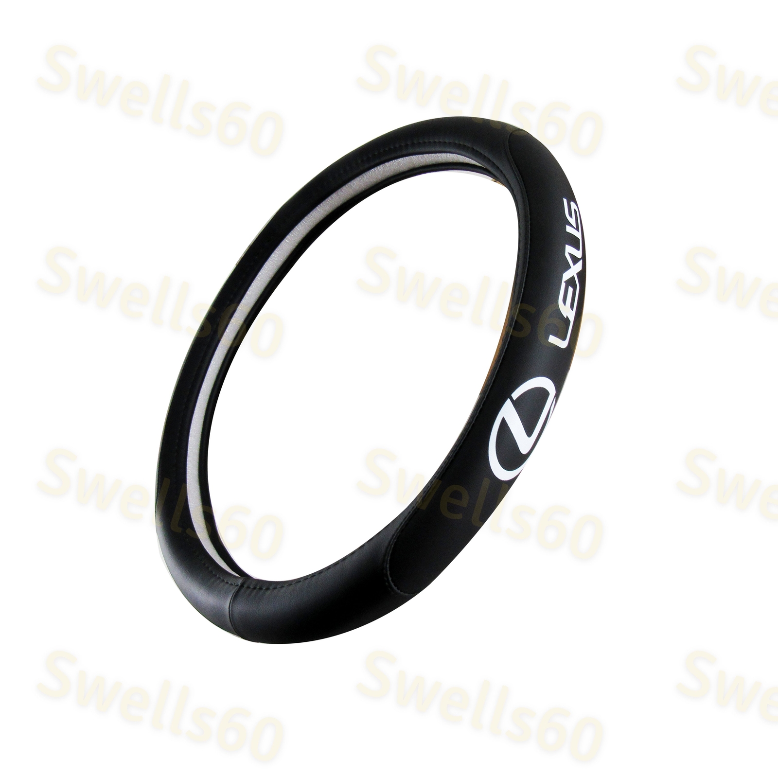 Black 15" Car Steering Wheel Cover Genuine Leather For LEXUS IS300 LS460 IS350