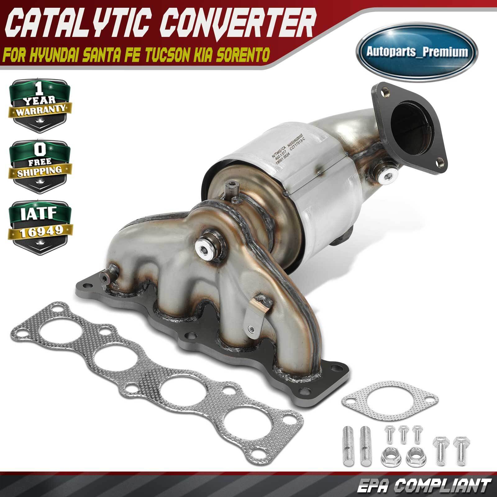 Front Catalytic Converter for Kia Sorento 2016-2018 Hyundai Santa Fe L4 2.4L FWD