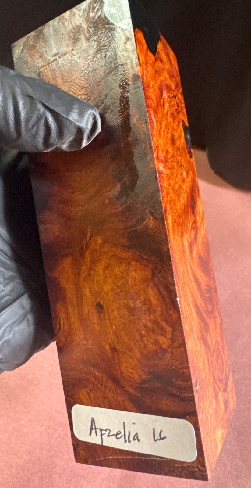 STABILIZED HYBRID AFZELIA BURL,KNIFE SCALE TOOL HANDLE,PENBLANKS,WOOD CARVING