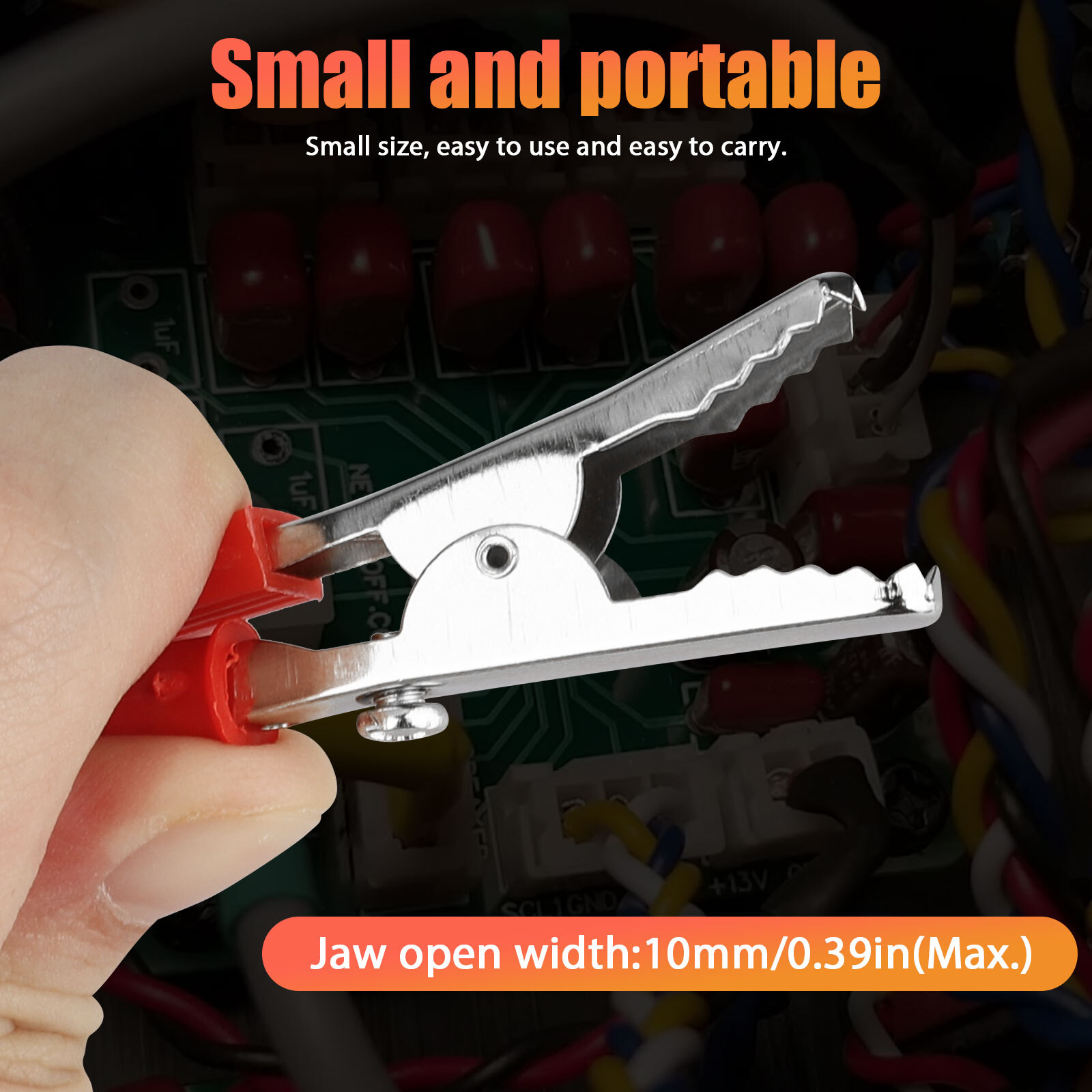 50Pcs Electrical Test Clamps Metal Alligator Clips with Red & Black Handle Bulk