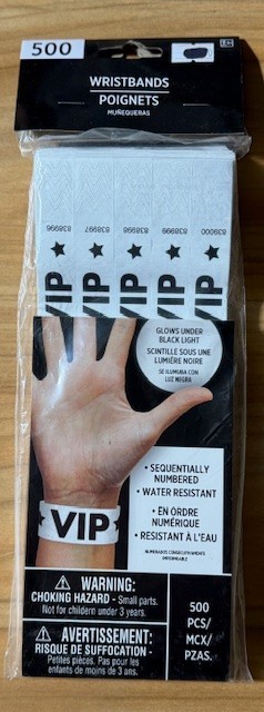 Event wristbands - All Number Sequenced, Choose theme, color & +