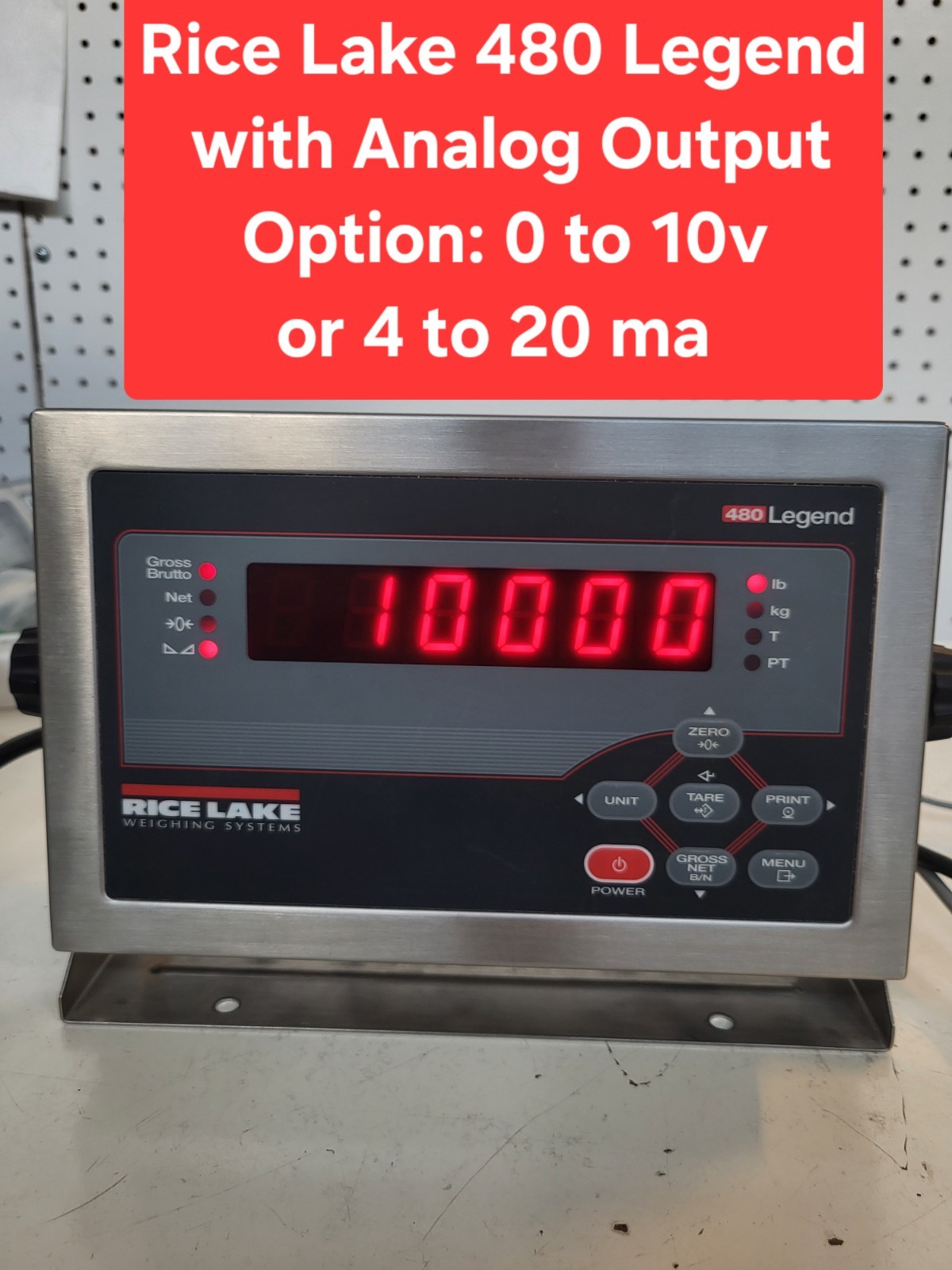 Rice Lake NTEP Legal-For-Trade 480/Analog Output Option IP66 SS weight indicator
