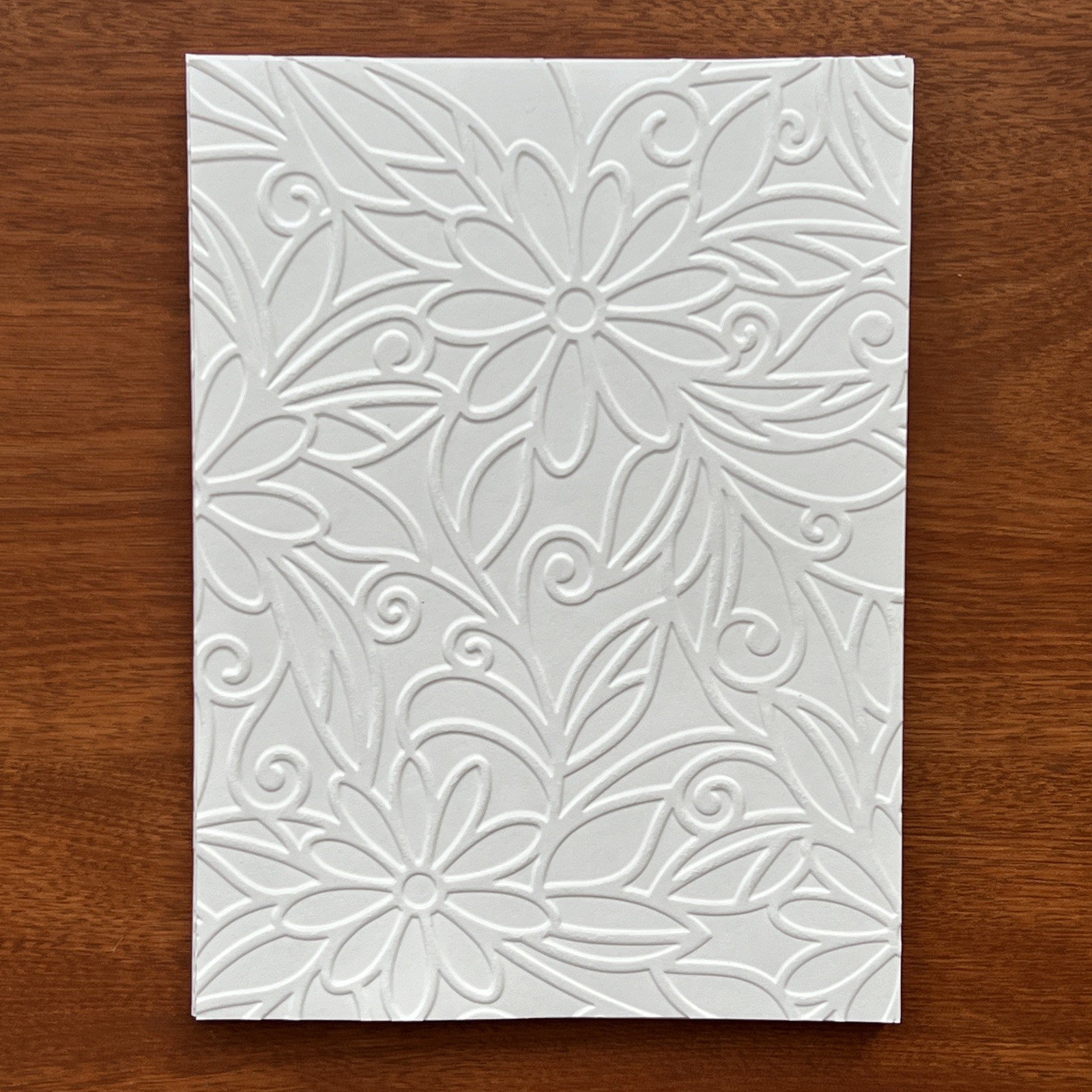 50 Pcs White Embossed Floral/Botanical Cardstock , Card Toppers, Junk Journal