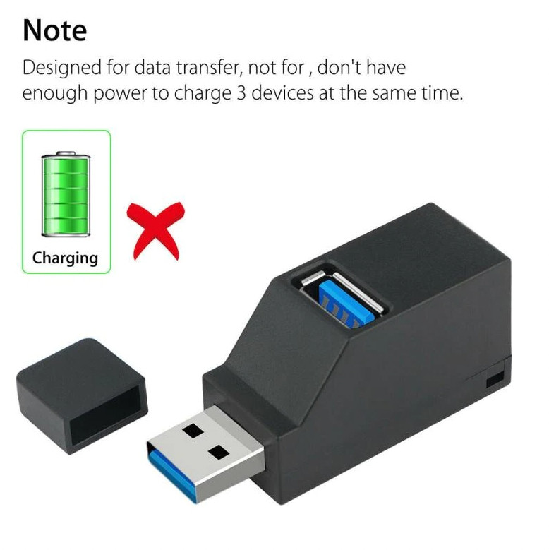 3 Port USB 3.0 Hub Portable High Speed Splitter Box For PC Notebook Laptop lot