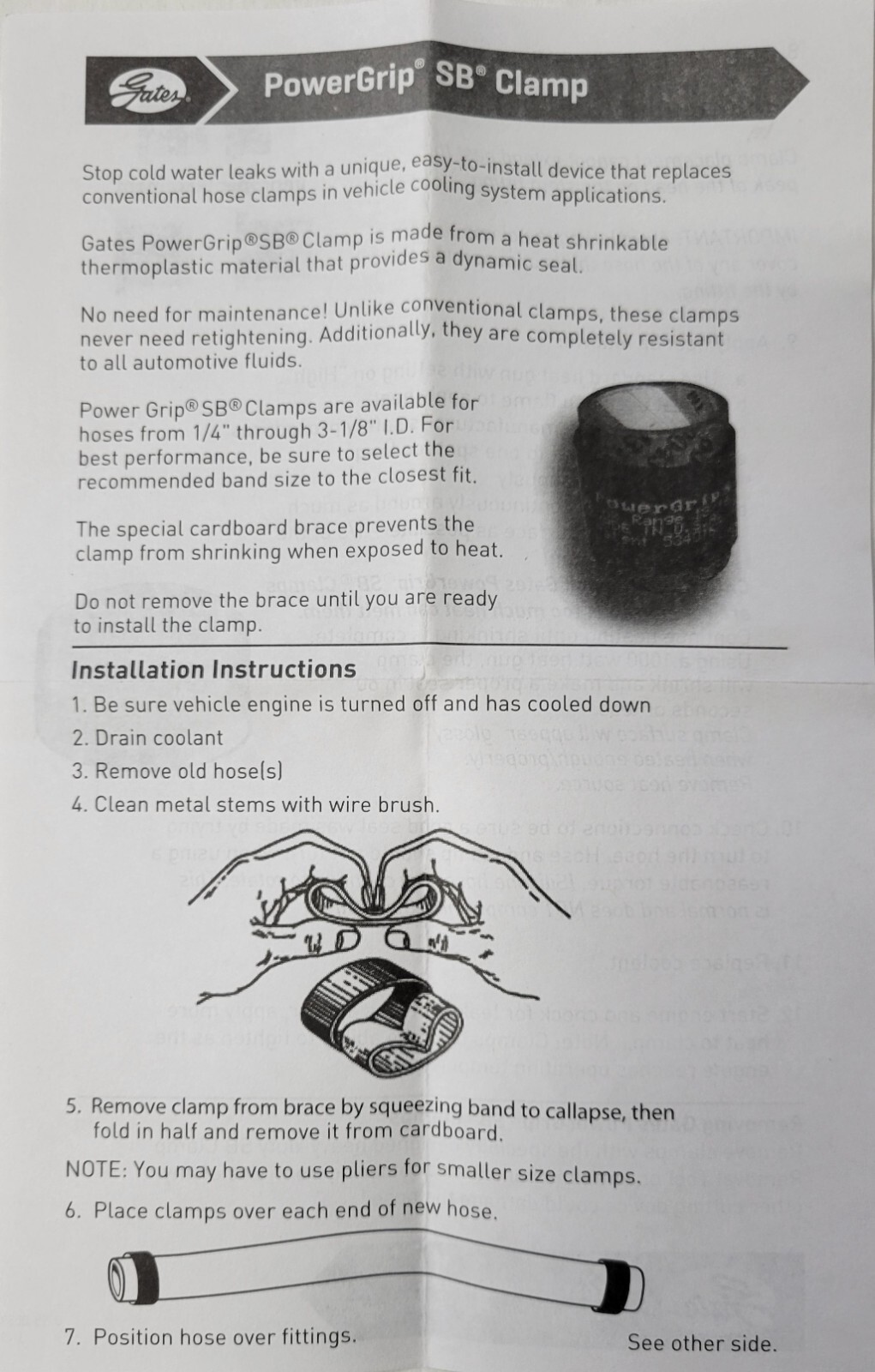 Pair Gates Powergrip Radiator Hose Clamps 1-1/2" to 1-3/4" Outside Dia USA 32941