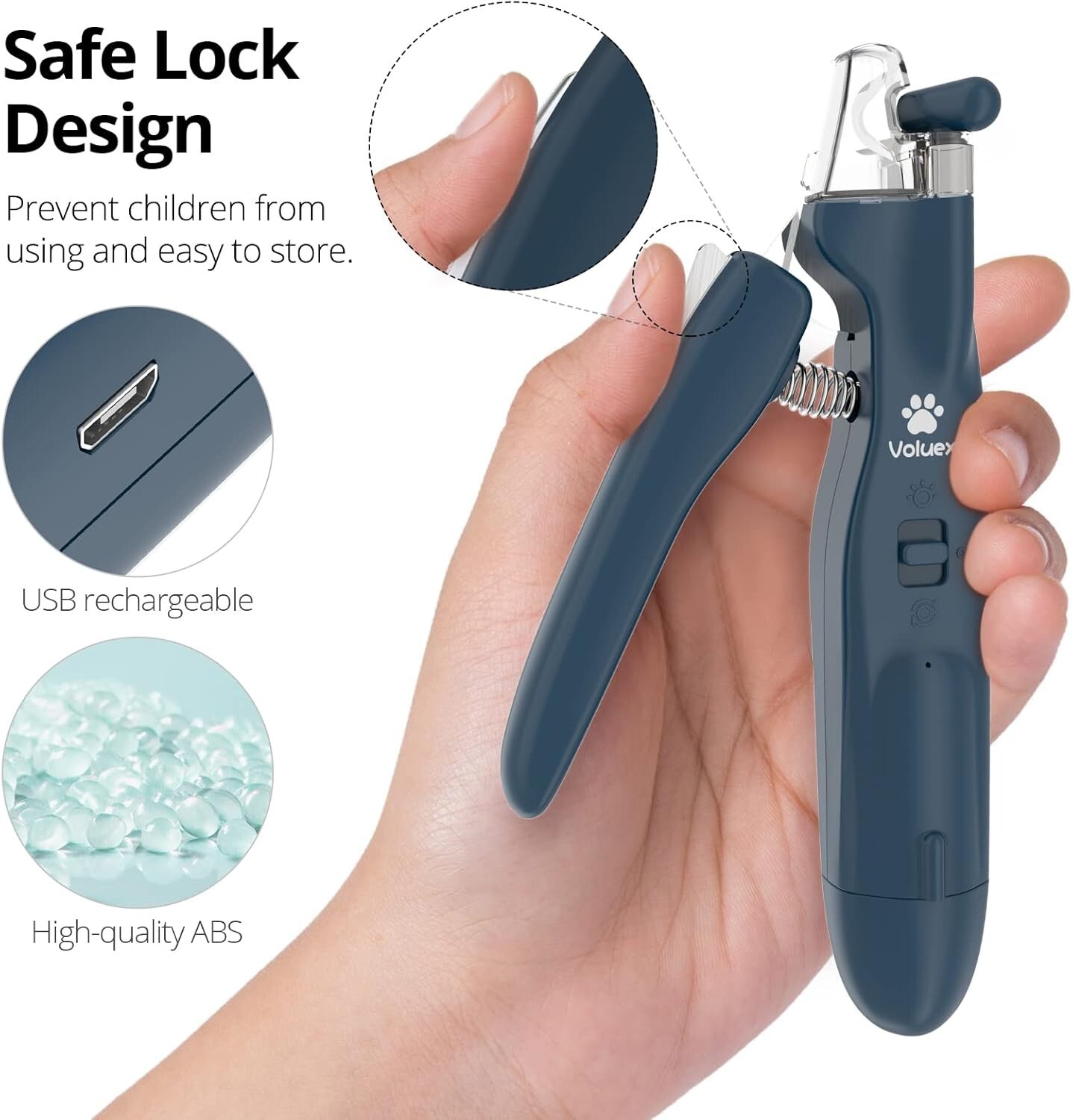 2 in 1 Electric Dog Nail Grinder and Clipper Rechargeable Pet Toenail Clippers