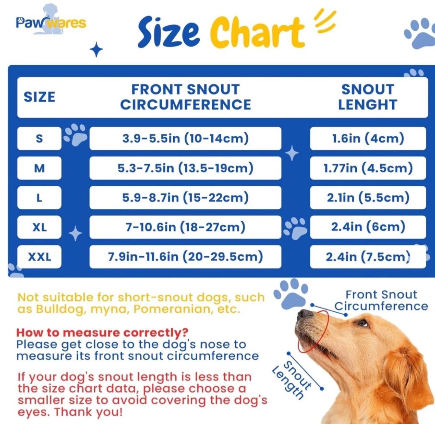 PawWares Dog Muzzle Soft Nylon Adjustable-Breathable-Drinkable | BLUE MEDIUM