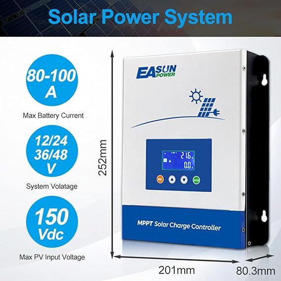 MPPT 100A 80/60/40/30A Solar Charge Controller 12V 24V 36V 48V Battery Regulator