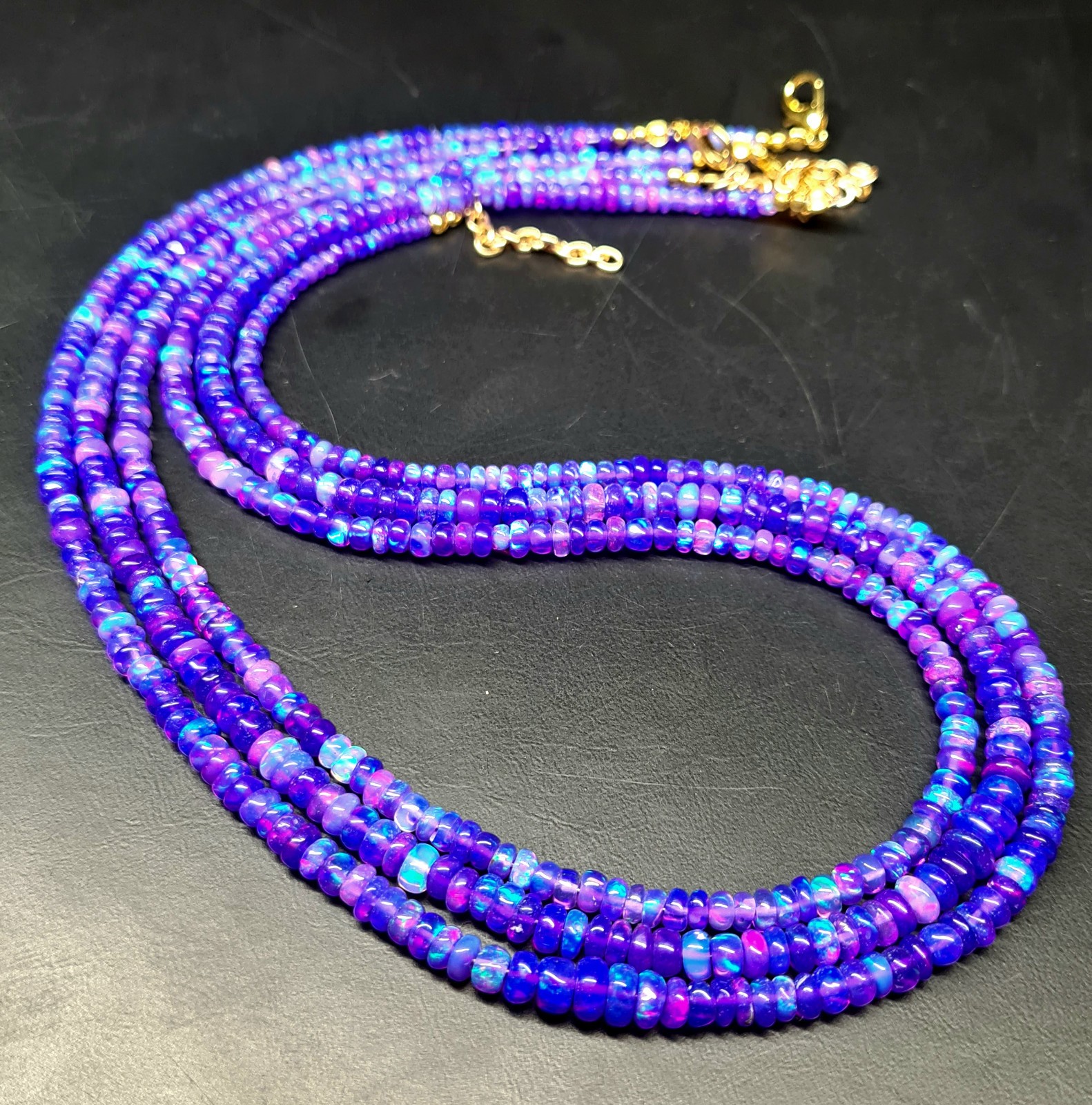 Lilac Ethiopian Opal Rondelle Beads: Handcut Gemstone beads