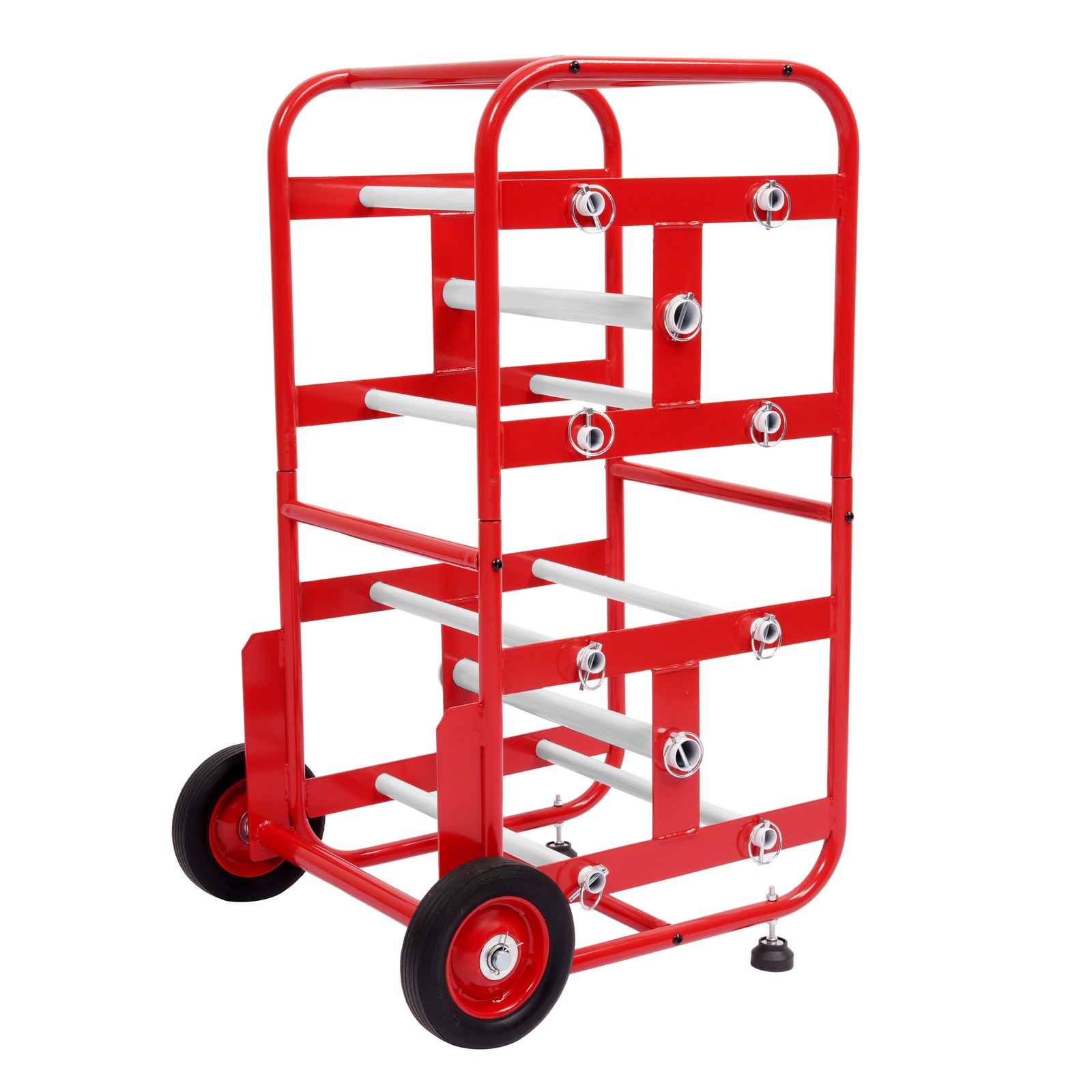 Cable Holder Spool Cart with 10 Rods Multiple Axle Wire Spool Rack Dispenser Red