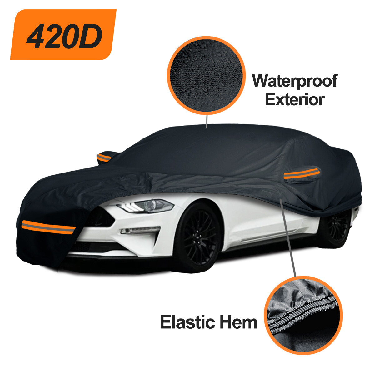420D CUSTOM FIT Ford Mustang GT Car Cover Outdoor 100% Waterproof All Weather