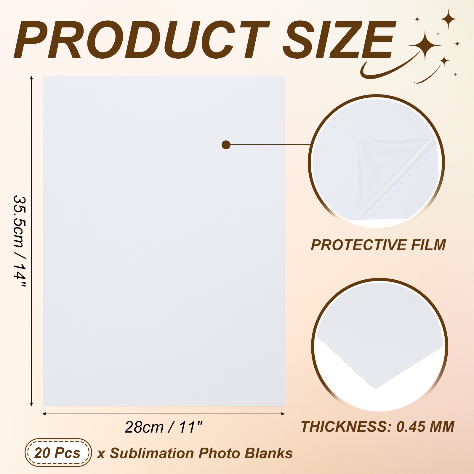 20 Pcs 14x11 Inch Sublimation Blanks, Aluminum Sublimation Metal, White