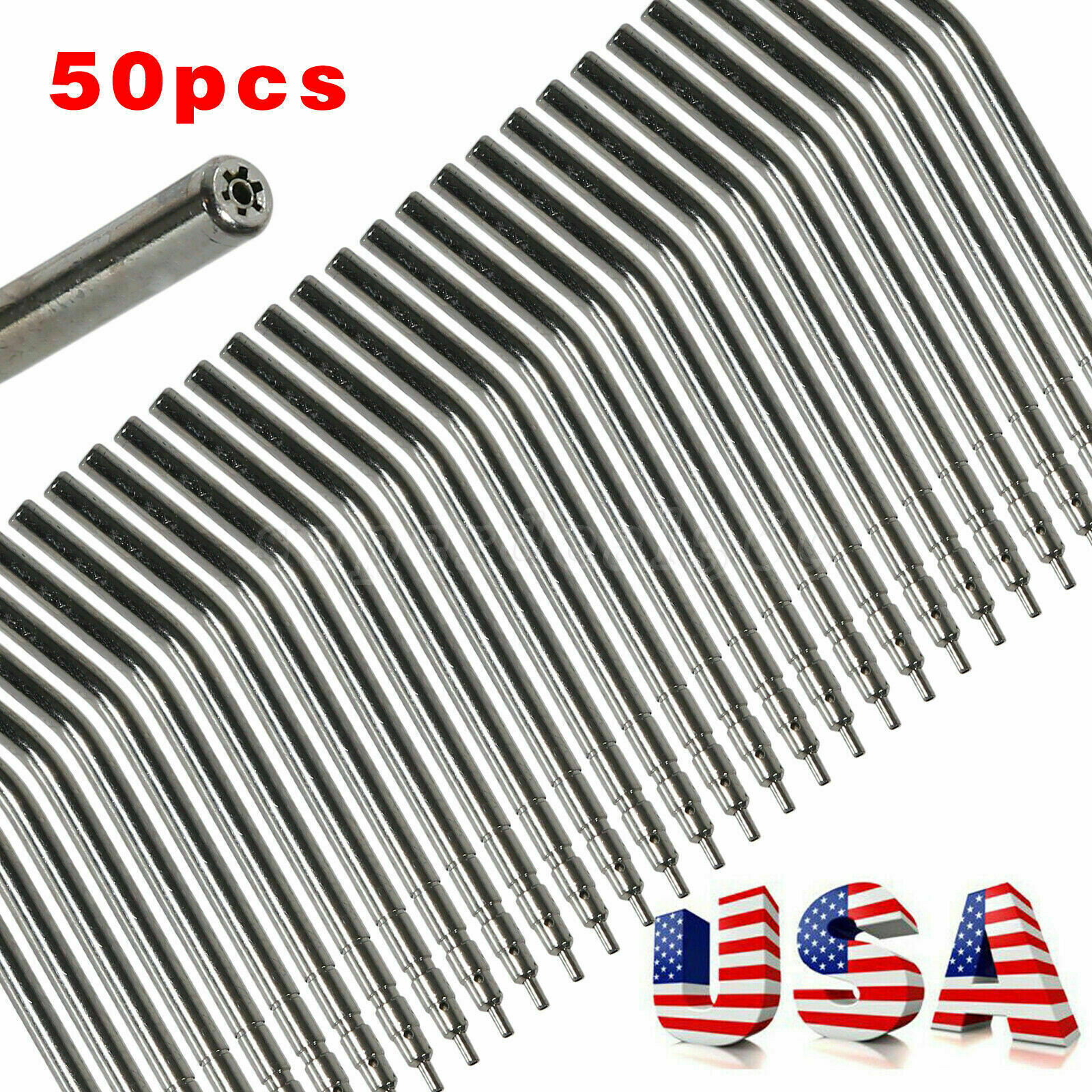 50 Pcs Dental Air Water Spray Triple Syringe Autoclavable Nozzles/Tips/Tubes USA