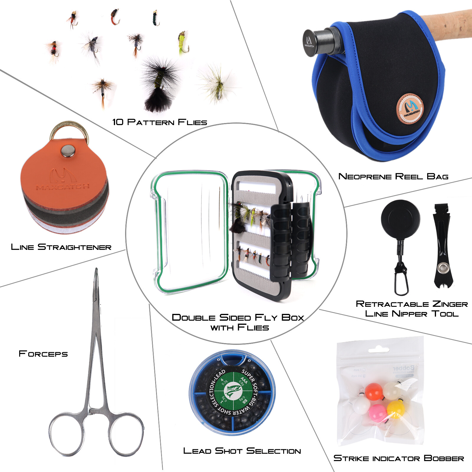 Maxcatch Premier Fly Fishing Rod Reel Combo Complete 9' Fishing Outfit Kits