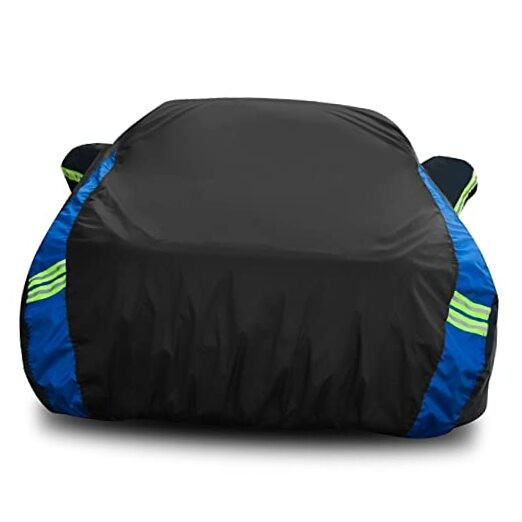 Car Cover Waterproof All Weather for Fit Sedan Length 194-208 inch Black-Blue