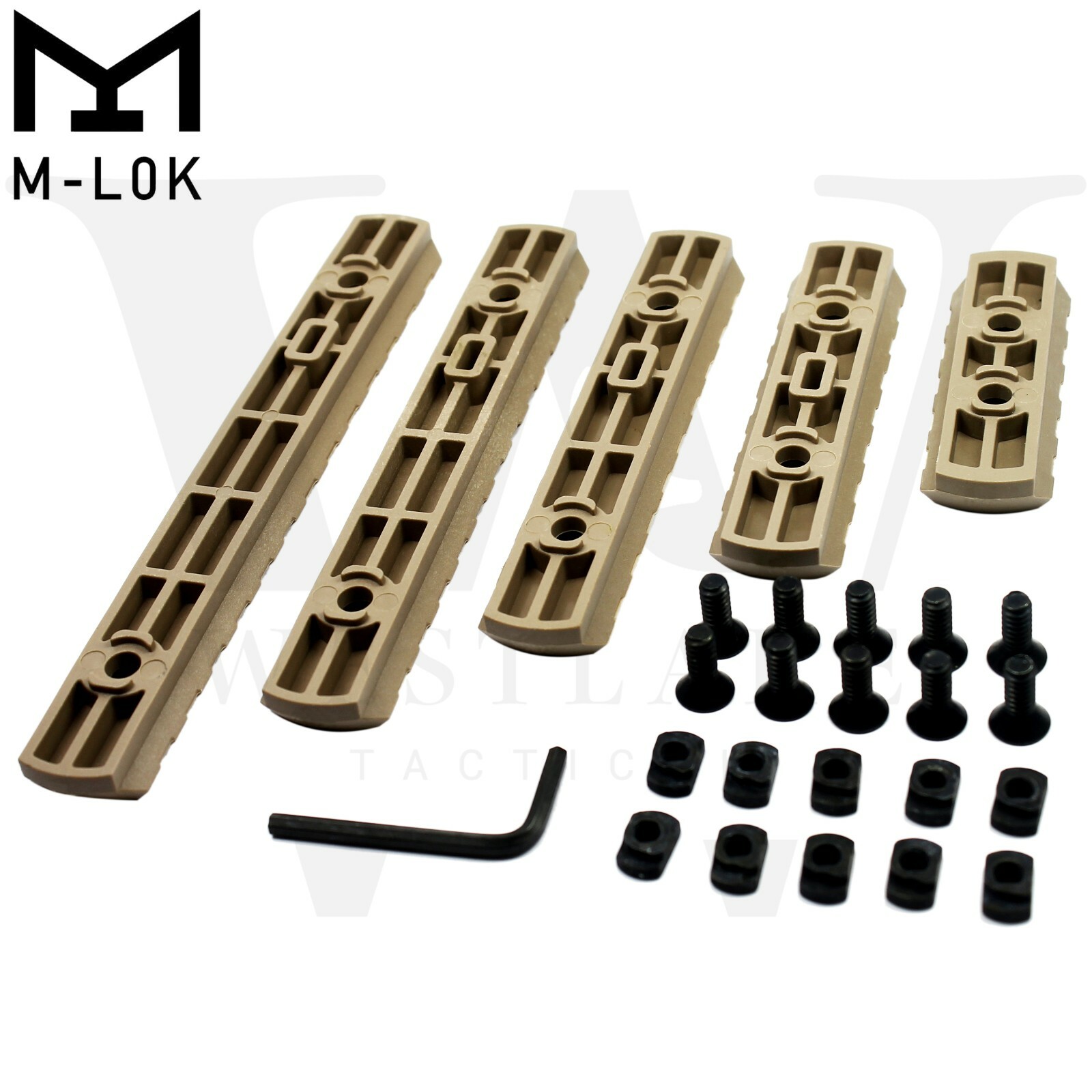 M-LOK Polymer Picatinny Weaver Rail Section Set 5 7 9 11 13 Slot 5PCS 5 Rail Set