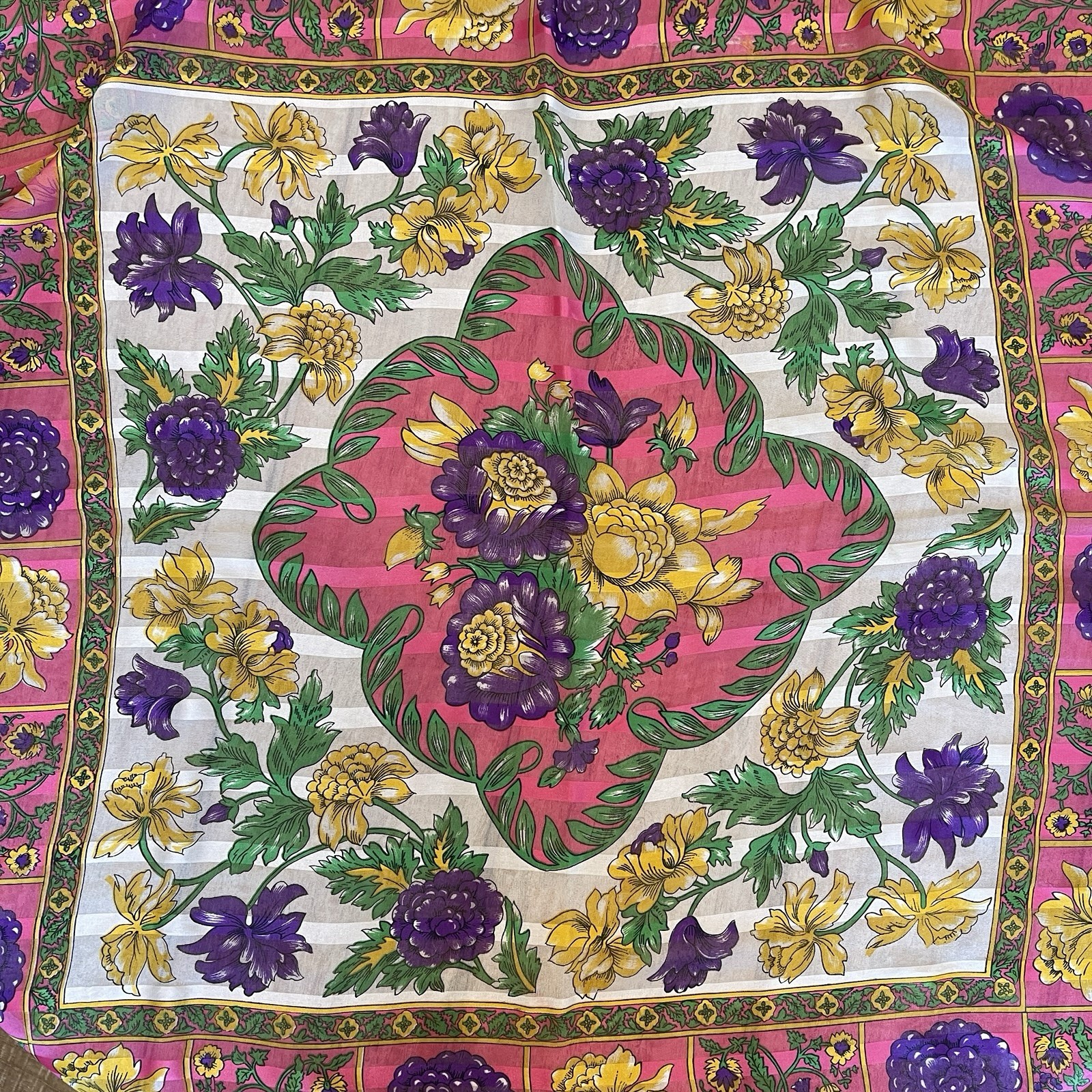 Vintage Chiffon Shear Scarf - bright Bold Beautiful