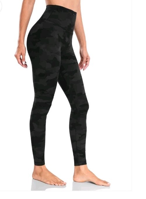 HeyNuts Activewear Loungewear Yoga High Rise Leggings Size XS Black Coal Camo