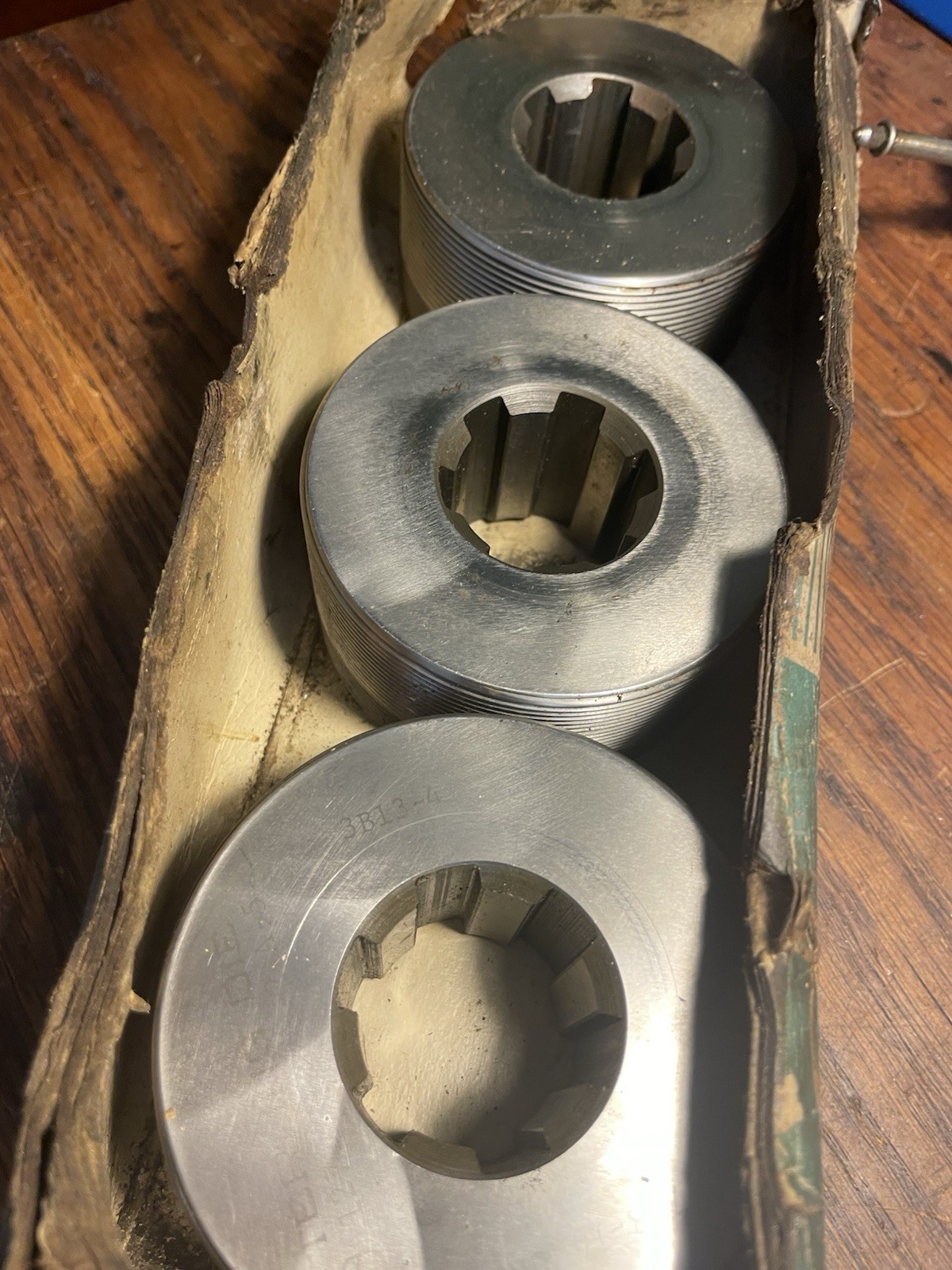 Set 3 Sterling Round Thread Rolling Dies 12733-1 D-2 A-5 7/8-14 UNR 3B13-4 Indus