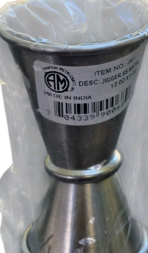 Stainless Measuring JIGGER 1/2 oz. X 1 oz, Japanese Style Cocktail Bar Shot