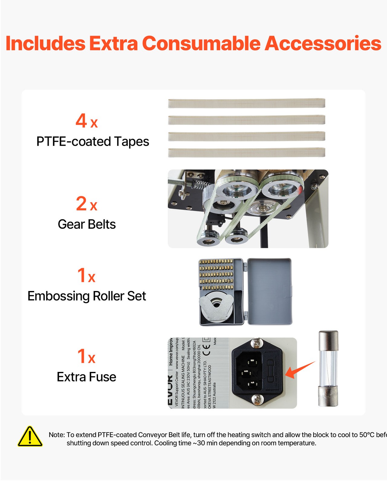 VEVOR Continuous Sealing Machine Vertical Band Sealer 0.24-0.47 in Seal Width