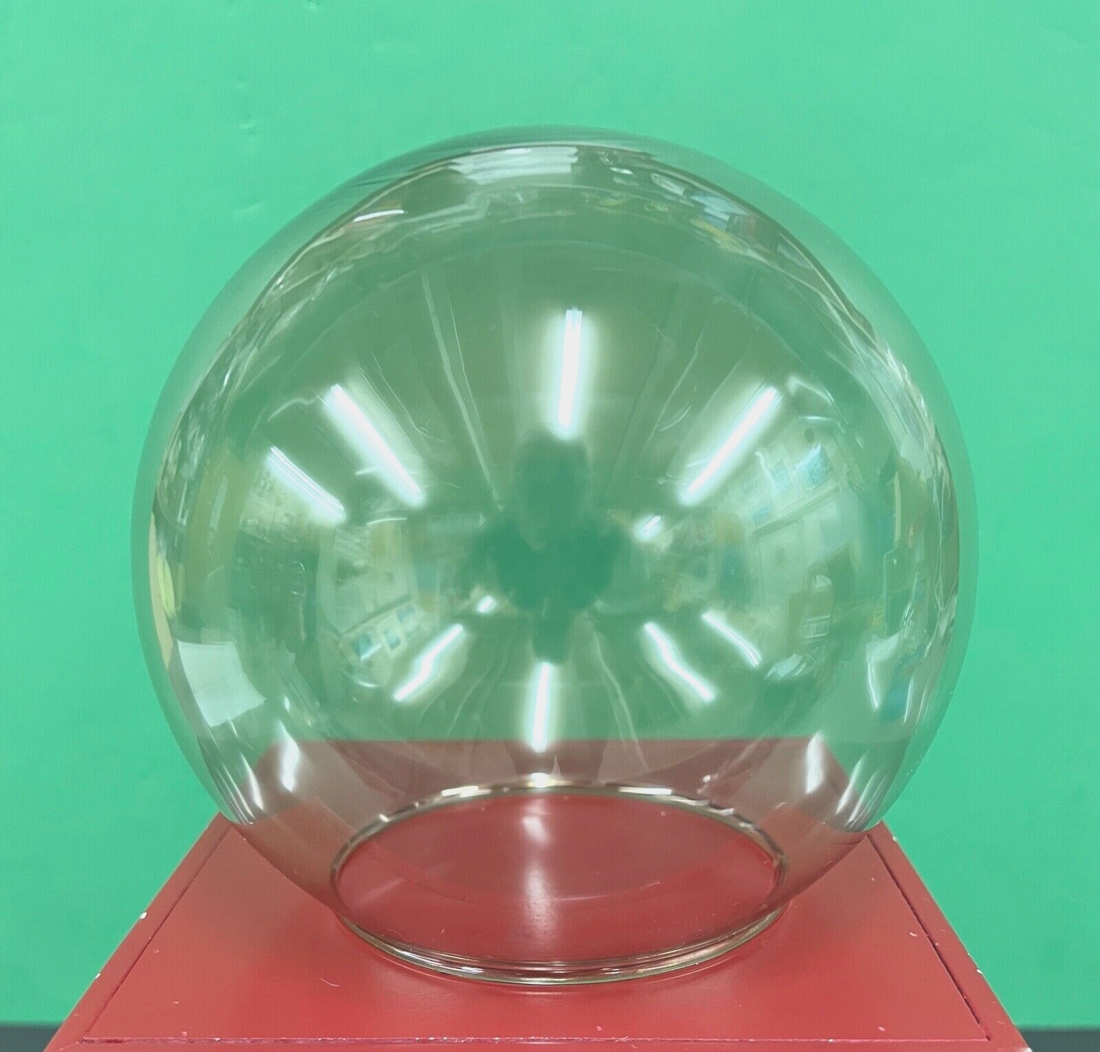 6" x 3" Fitter CLEAR SMOKE GLASS BALL GLoBe GlaSsWaRe NECKLESS NEW 9112-065