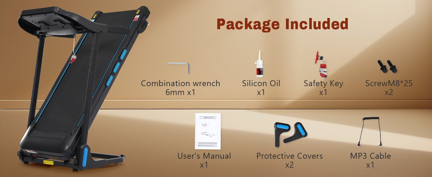 NEW 3.5HP Foldable Incline Treadmill 10MPH Quiet for Home Double Deck Technology